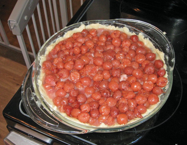 Pour the mixture into the unbaked pie crust.